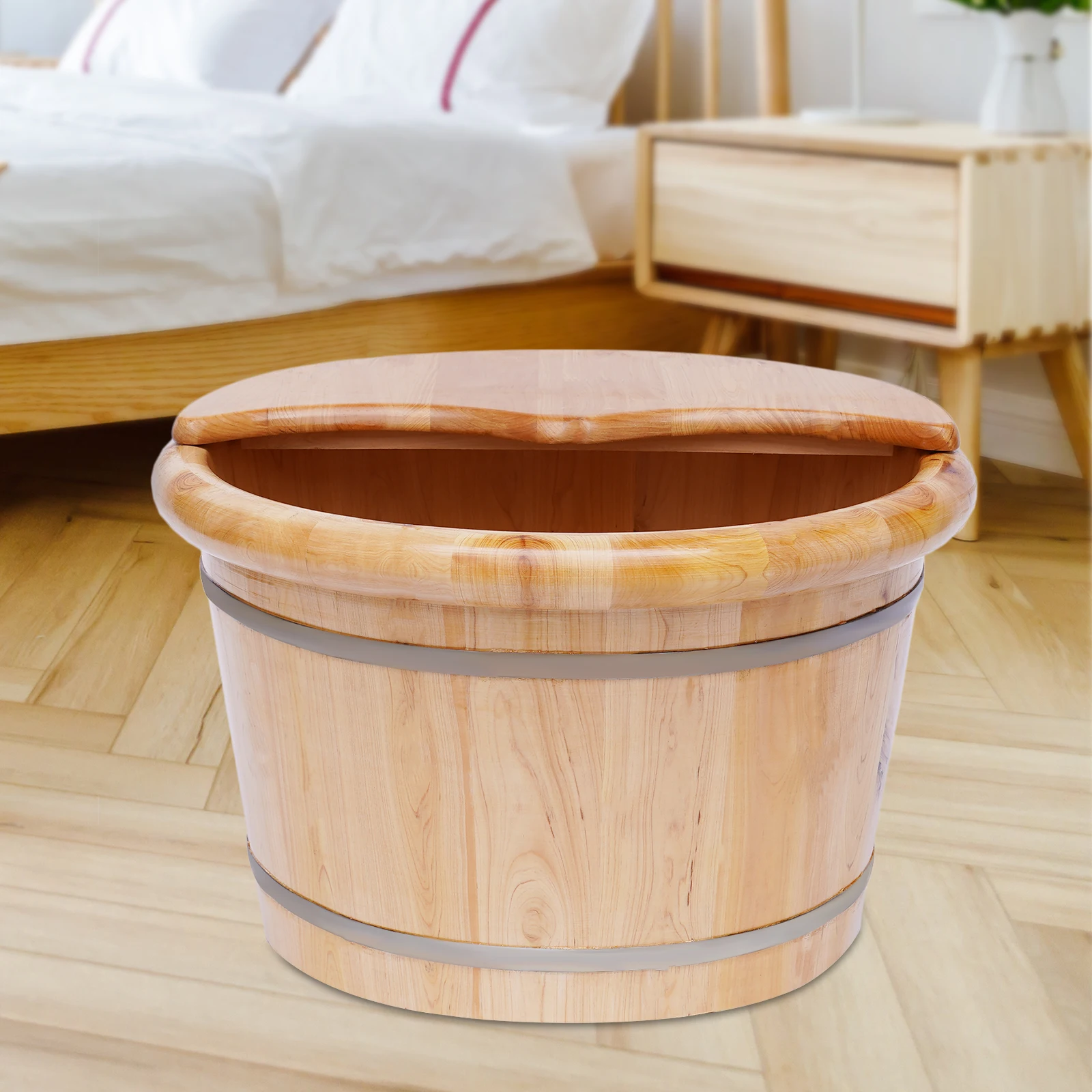 Foot Basin Wooden Bucket Foot bath Massage Plus Cover Plate and MASSA  Environmentally Friendly Household Products