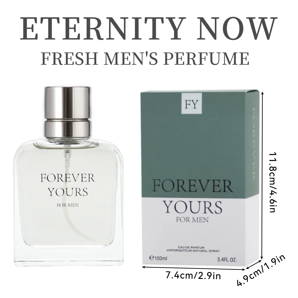 FOREVER YOURS-Perfume de larga duración para hombre, Perfume EDP de 3,4 onzas, Eau de Parfum, paquete de 1