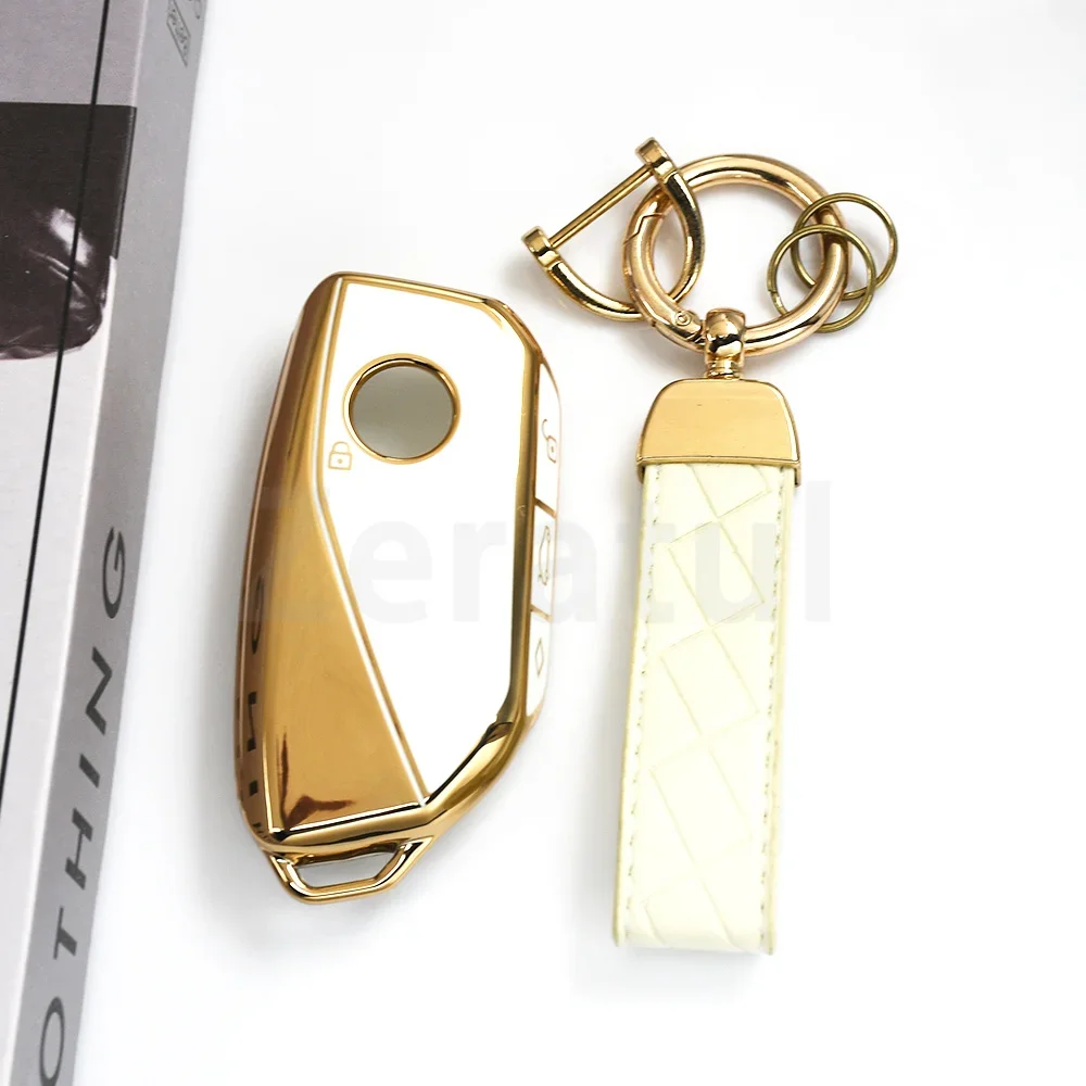 TPU Shell Protected Fob Car Key Case Cover For BMW I7 X7 G07 LCI IX I20 X1 X3 X5 U11 5 7 Series G70 G09 XM U06 G81 M3 Keychain