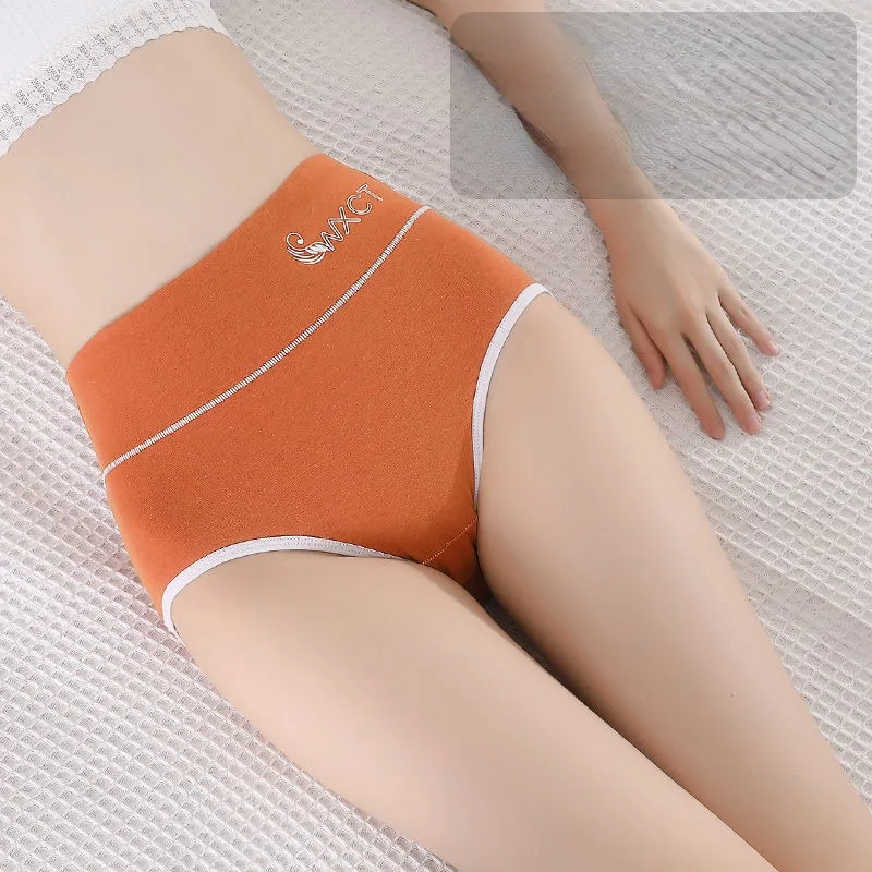 2023 New Panties Women's Cotton Antibacterial Shorts Girls Cotton Bacteriostatic Panties Medium High Waist Tummy Tuck Underwear