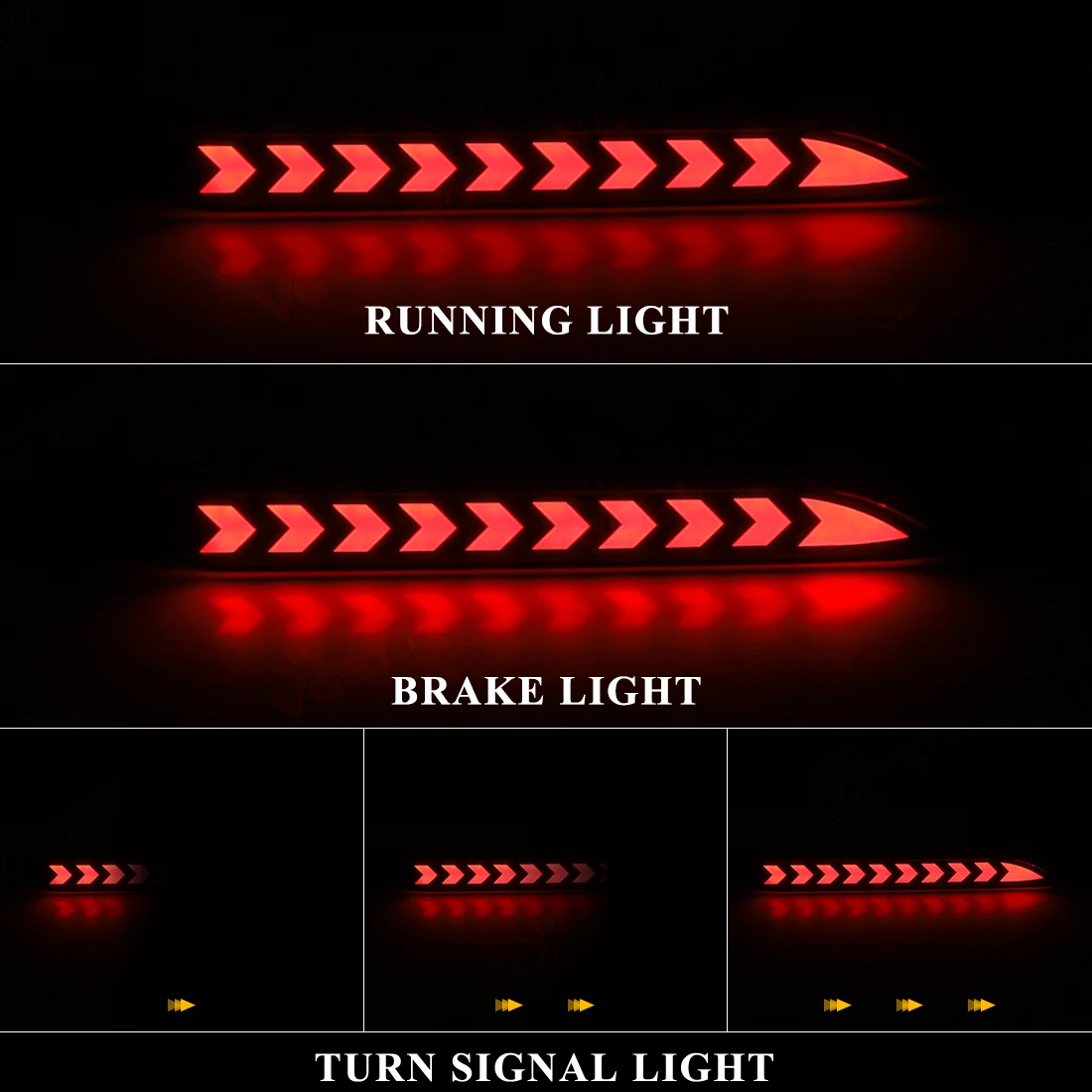 Car LED Rear Bumper Reflector Light For Toyota RAV4 Harrier Sienna EZ Alphard Aygo Mark X Lexus IS-F GX470 RX300 5630 Brake lamp