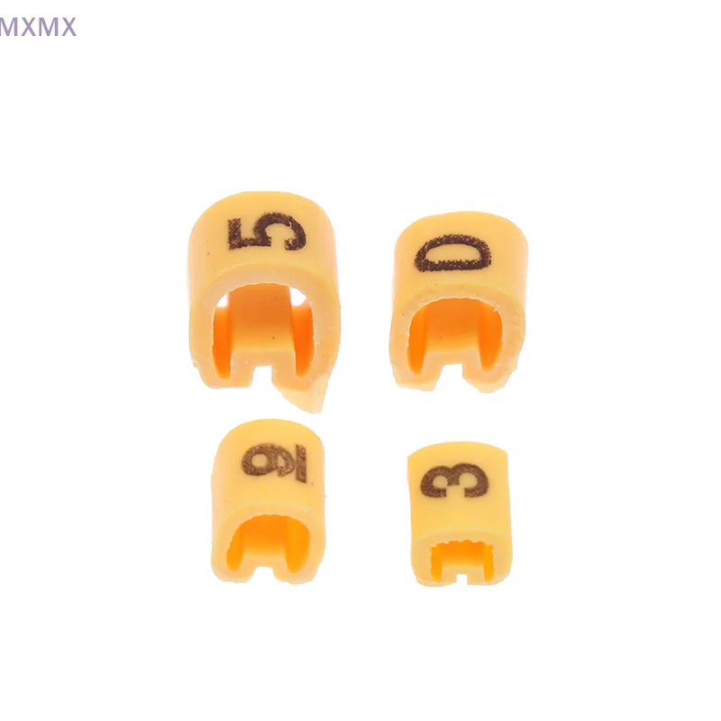 1, 1.5, 2.5 mm² 와이어 직경 튜브용 노란색 케이블 마커 EC-0.5의 포괄적인 500피스 세트.