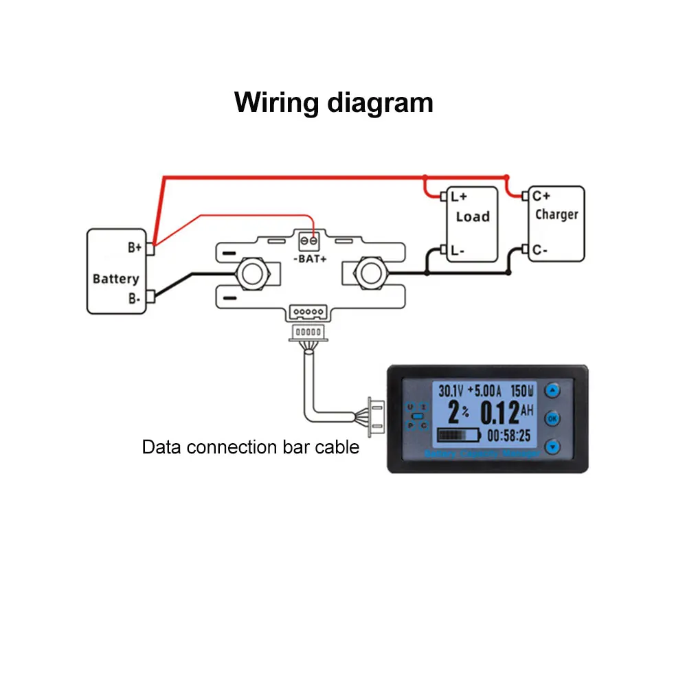 DC 8-120V Battery Coulometer 100A-500A Digital Battery Capacity Tester Coulomb Counter Meter Capacity Indicator Battery Analyzer