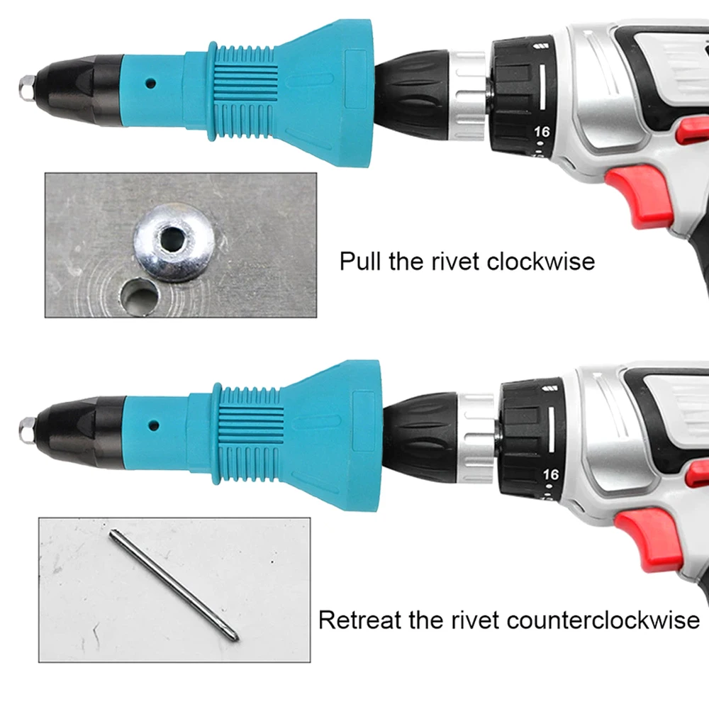 Pistolet à riveter électrique sans fil, perceuse à nervures, adaptateur de conversion Rivcirculation, outil à écrou de buse Rivete, outil à clous multifonction