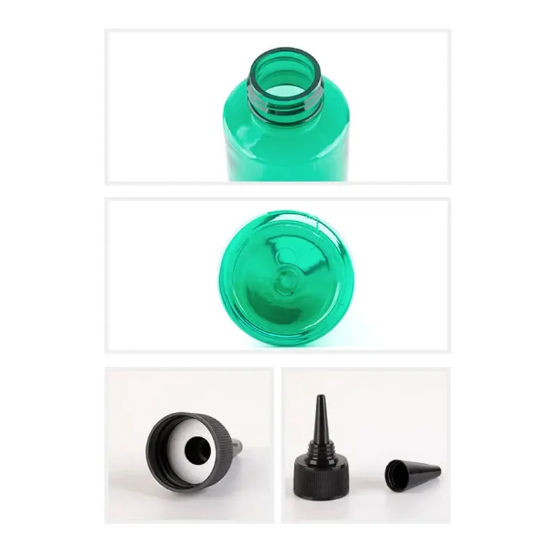 40pcs 100ml 120ml Empty Plastic Bottles With Pointed Mouth Cap Refillable Travel Bottle PET Shampoo E-Jam Containers E-liquid