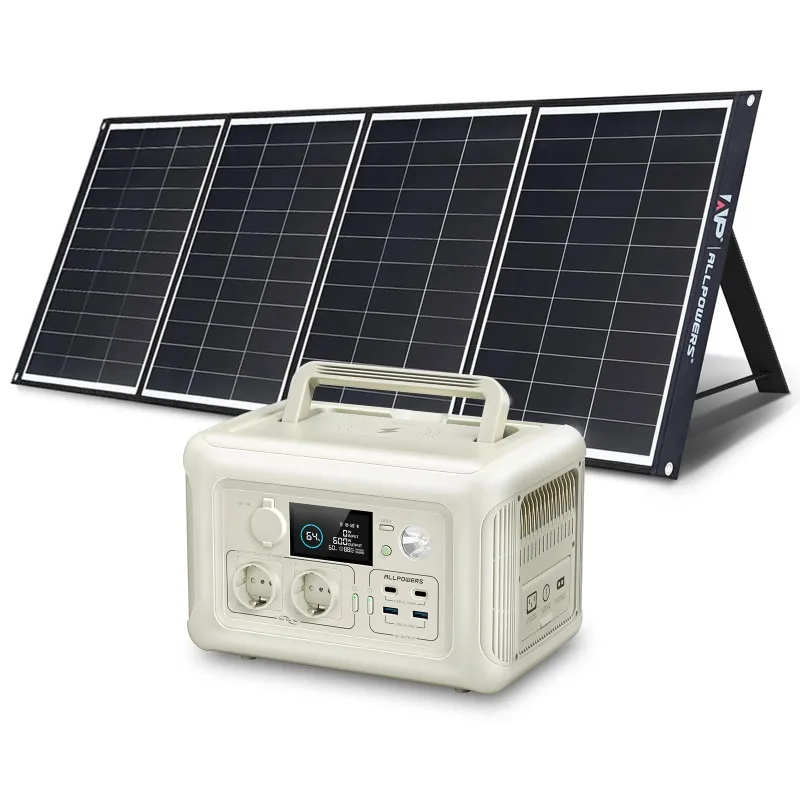 

ALLPOWERS Portable Power Station with Portable Solar Panel（Included）,Pure Sine Wave 299Wh Outdoor Solar Generator Camping UPS