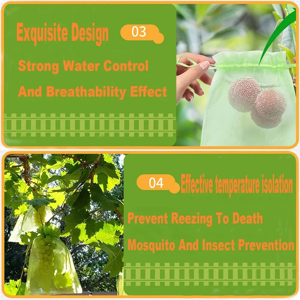 50 szt. Woreczki na owoce z winogron truskawkowych siatkowe worki na rośliny warzywne do zwalczania szkodników narzędzia ogrodnicze