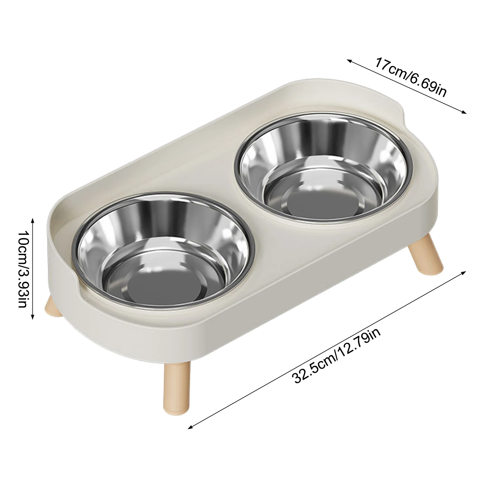 Stainless Steel Anti-Slip Cervical Protect Dual Bowl Pet Food Feeder for Cats and Dogs with Elevated Design view 6