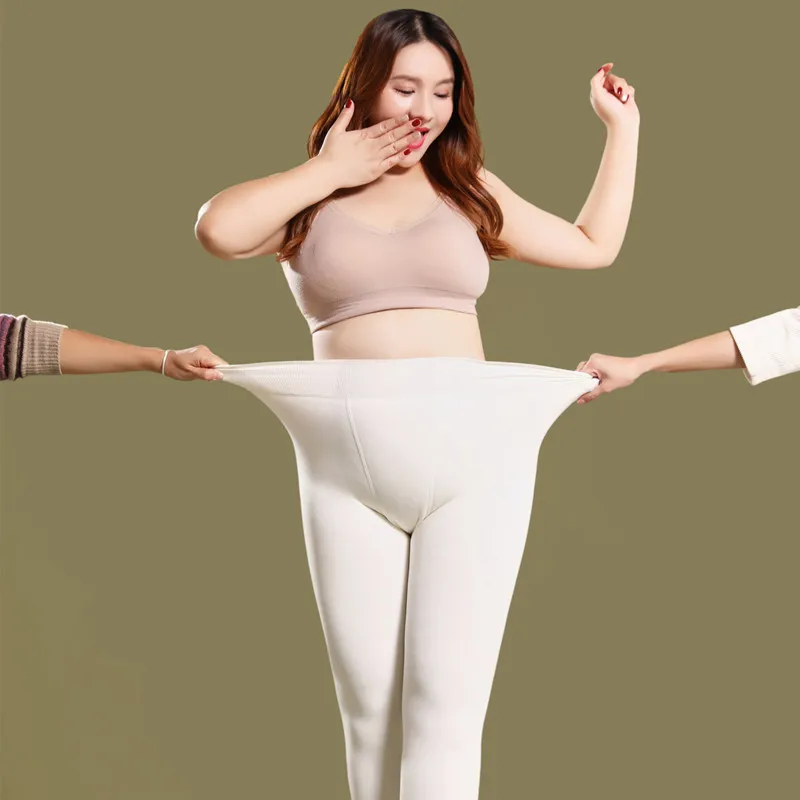 200D Plus Size Warm Tights Women Fleece Tights Dance Ballet Woman Thick Warm Stretchy Stocking Female White Pantyhose Girl