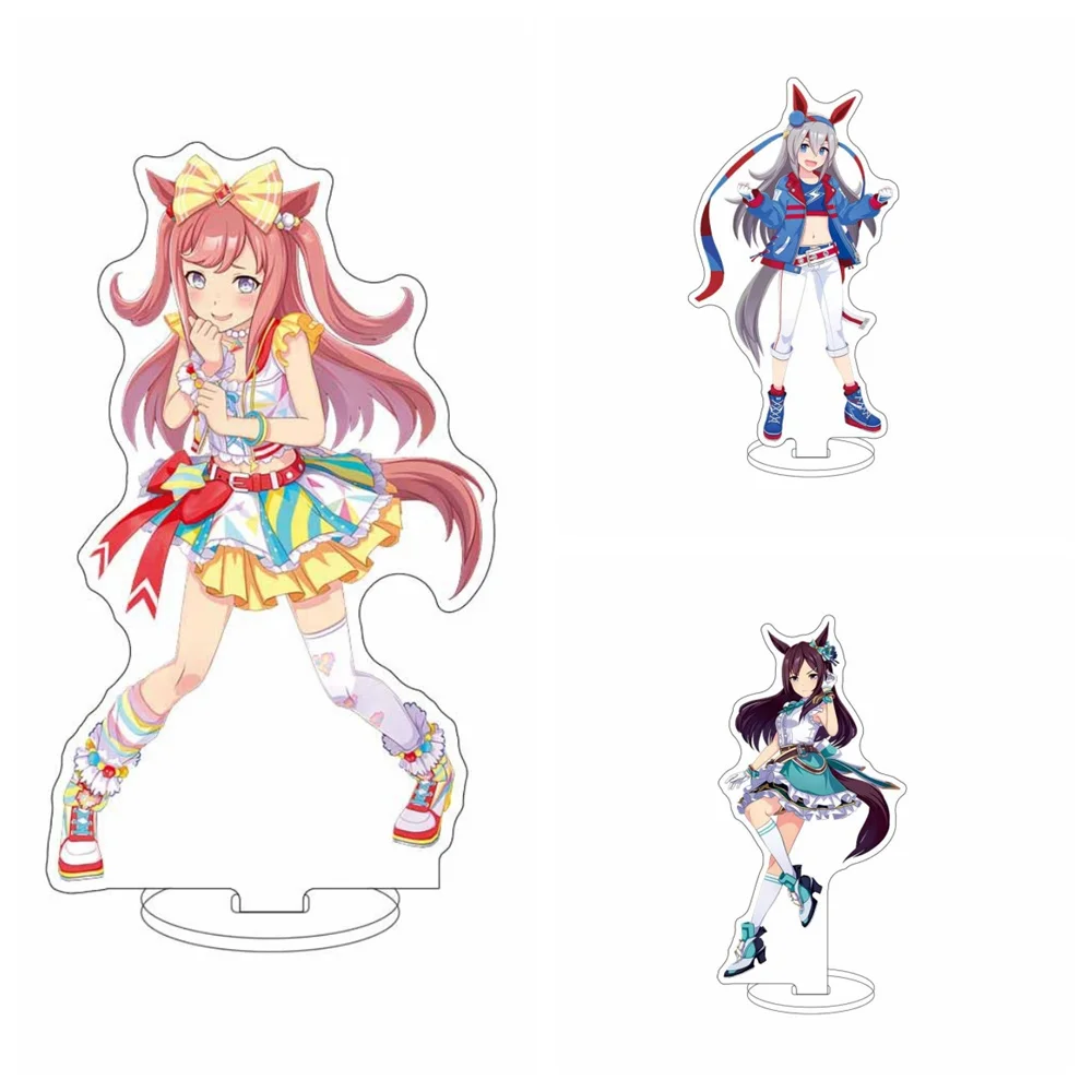 15CM Anime Pretty horse girl Acrylic Keychain Model Cosplay Charm Characters Ornament Accessories Goods Collection Gifts