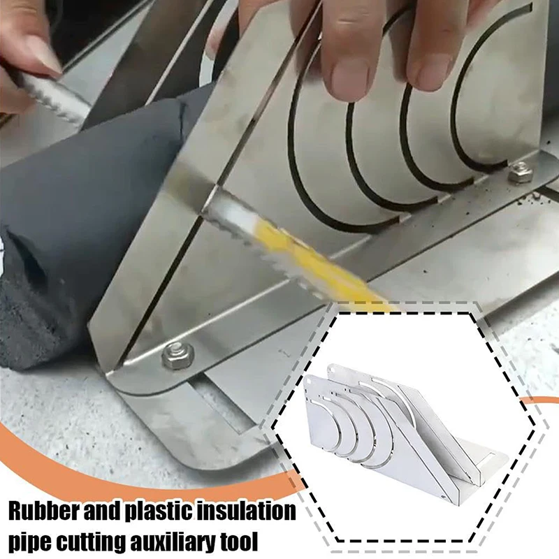 Ferramenta profissional de corte de tubos de espuma de precisão 45 °   Cortador de tubo de isolamento de borracha, tamanho ajustável, ferramenta de corte de tubo