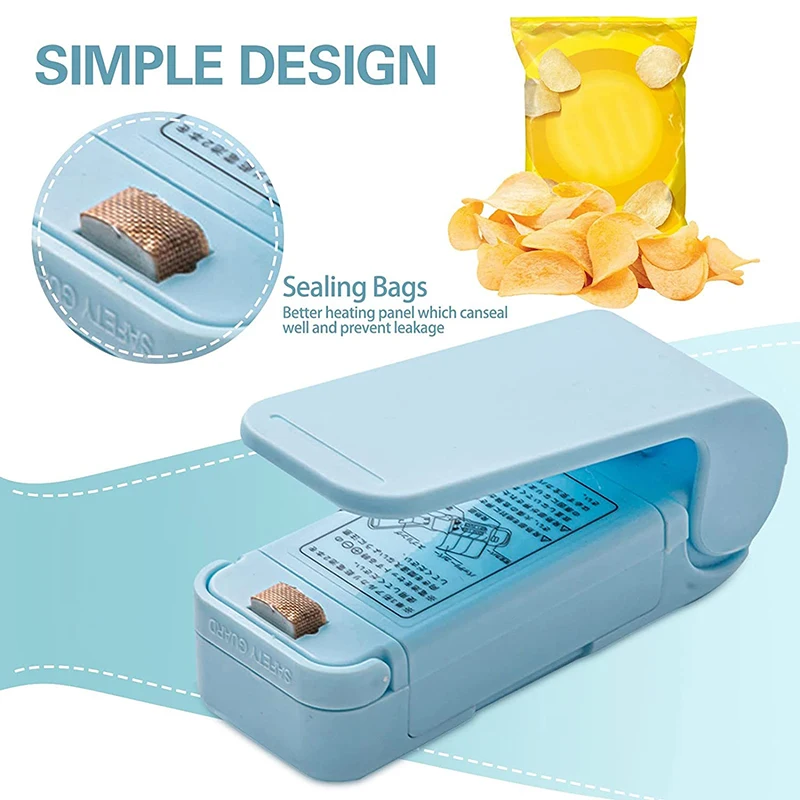 Mini Bag Sealer Heat Bag Packaging Sealer Handheld Heat Vacuum Sealer Portable Bag Sealing Machine Food Snacks Storage Tools