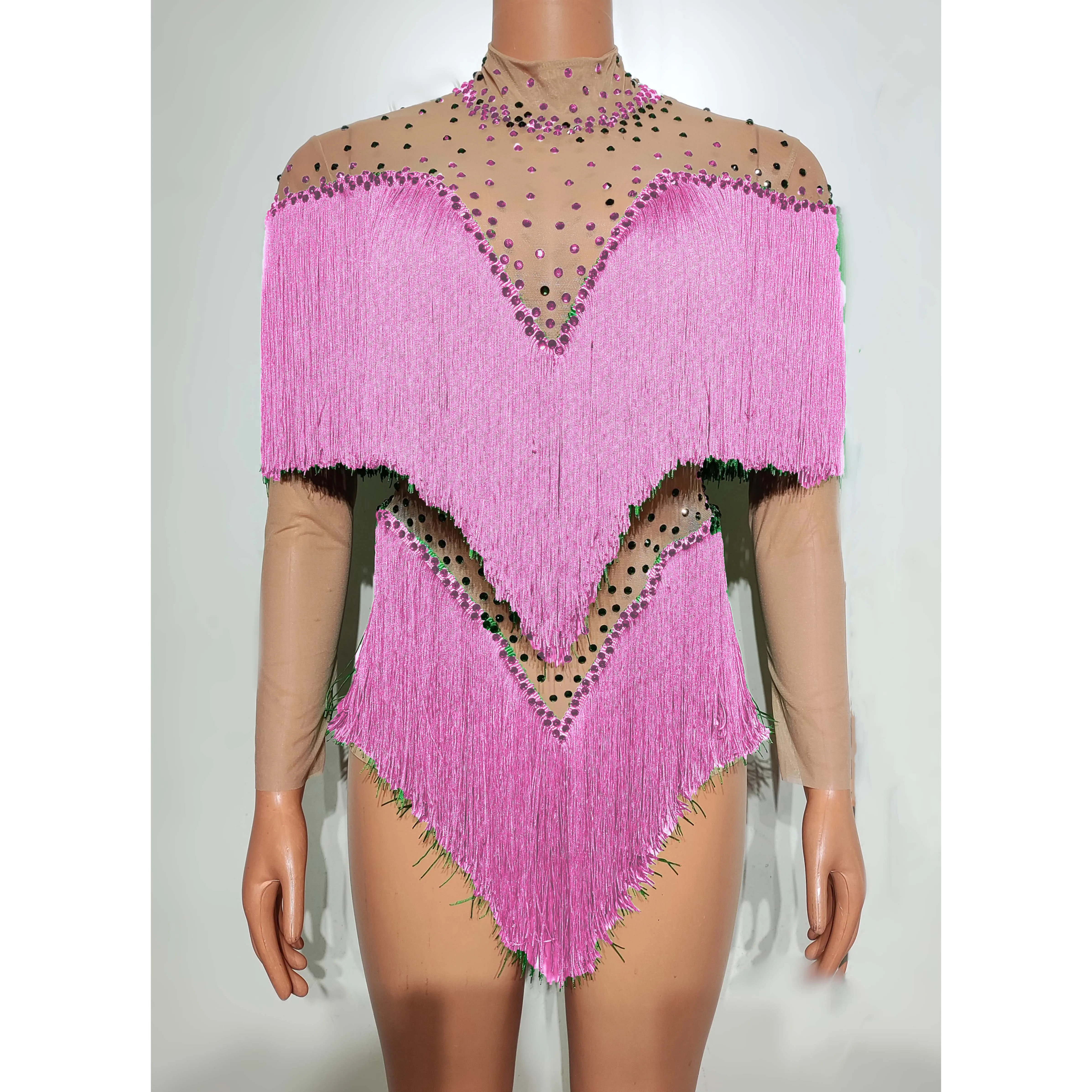 

Высококачественный Эластичный Облегающий комбинезон с бахромой, новинка 2024, модная женская одежда