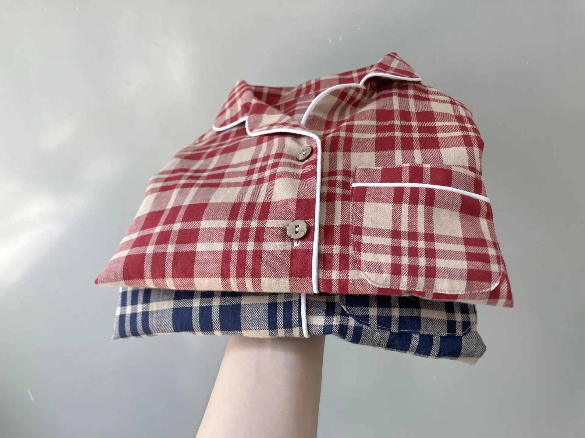 2024 Christmas Children Holiday Clothes Red Plaid Pyjamas Sets Kids Long Sleeve Cotton Sleepwear Baby Boys Girls Suit 2Pieces