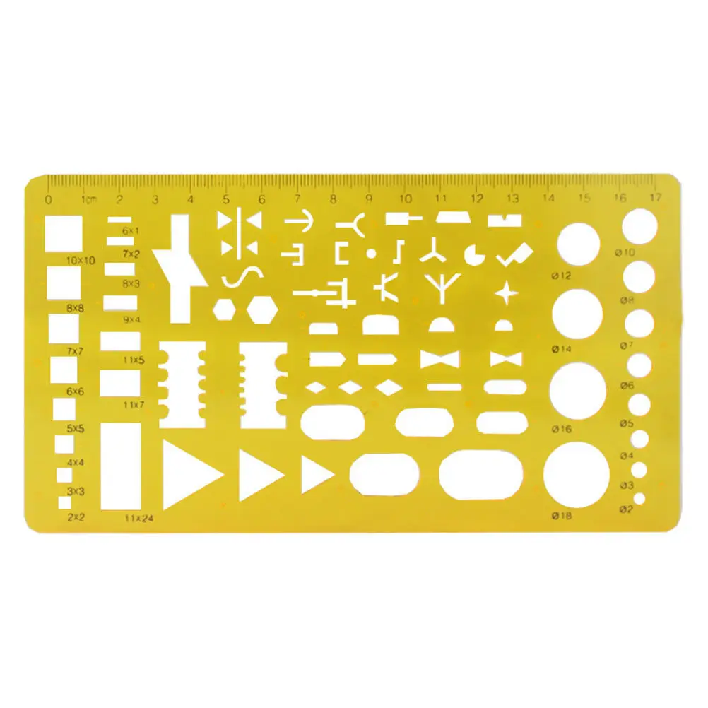 1Set Transparent Hollow-Out Circle Drawing Template Plastic Draft Ruler Measuring Geometric Stationery Supplies for School
