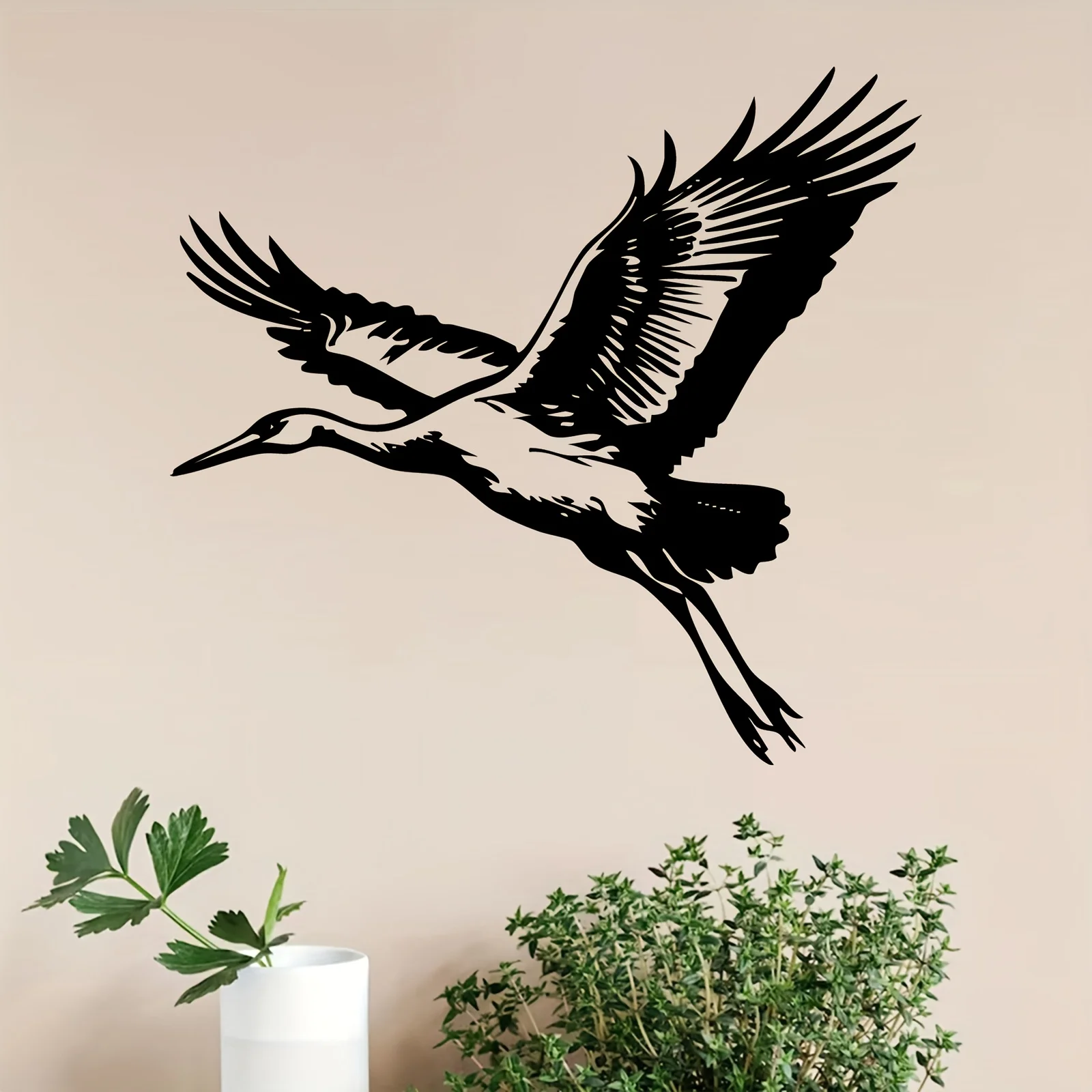 CIFBUY Crane Metal Wall Art Waterproof Durable Iron Craft Decor For Entryway Patio Garden Home Interior Gift