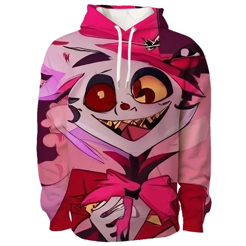 Anime Hazbin Graphic Hoodie Men's 3D Print Hooded Sweatshirts boys teens Streetwear Hotel Cartoon Pullover Tops Clothing