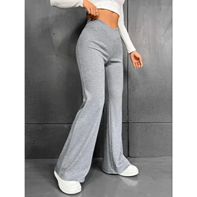 Plus Size New Women's Sexy V-Waist Yoga Pants  Gym Running Fitness Sports Pant Female High Waist Hip Lifting Flare Trousers