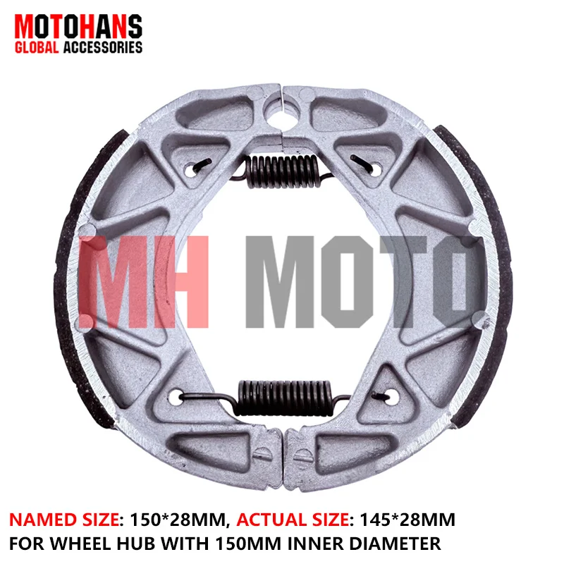 

MOTORCYCLE PARTS BLACK SHEEL ASBESTOS FREE BRAKE SHOE 150*28 FOR BWS125 NXC125 YW125 HW125 150 BWS XC CYGNUS X XENTER OCEO 125CC