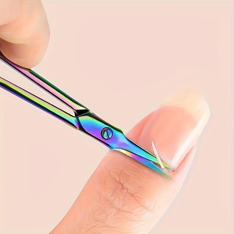 1/2 pcs Precision Stainless Steel Cuticle Scissors - Comfort Grip, Easy-to-Use Nail Care Tool for Home & Salon Use image 2