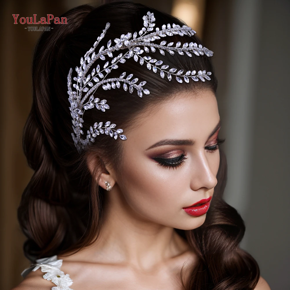 YouLaPan – bandeau de mariage brillant en strass, couvre-chef de mariée, accessoires pour cheveux, bijoux en argent, tiares de mariée, HP438