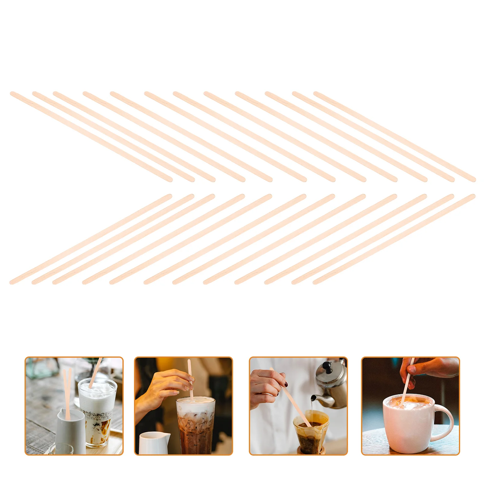 

100 Pcs Coffee Stirrer Mixer Plastic Beverage Stirring Sticks for Rod Drinks Practical Wood Lemonade Mixing Disposable
