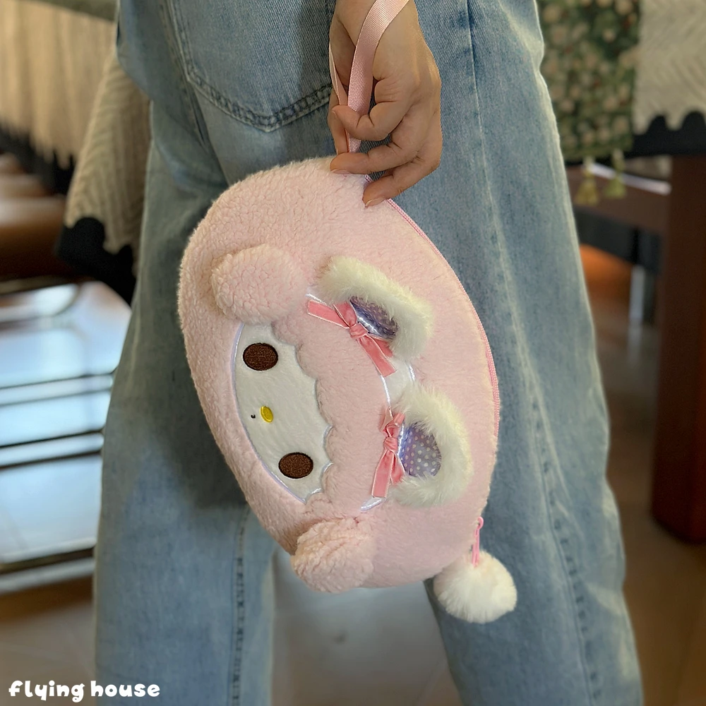 

Пушистая косметичка Sanrio My Melody, очаровательная плюшевая косметичка My Sweet Piano, практичная сумка для хранения, сумка для девочек-студентов