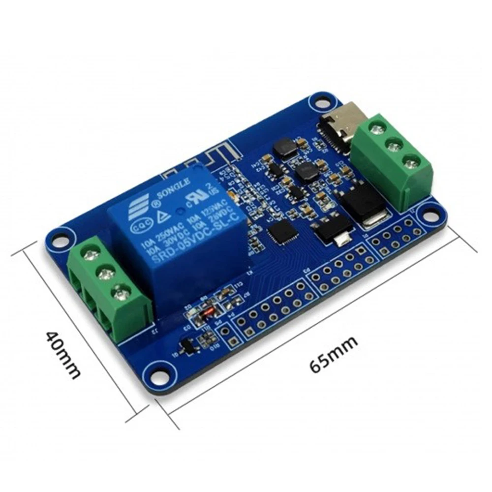 DC7-12V/USB5V Power Supply WIFI Bluetooth Single-channel Relay Module WIFI+BLE Iot Development Relay Board