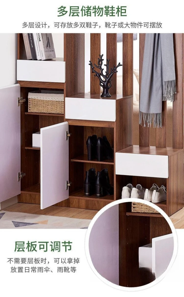 Solid wood living room partition cabinet entrance shoe cabinet entrance hall cabinet Multi-functional feng shui screen