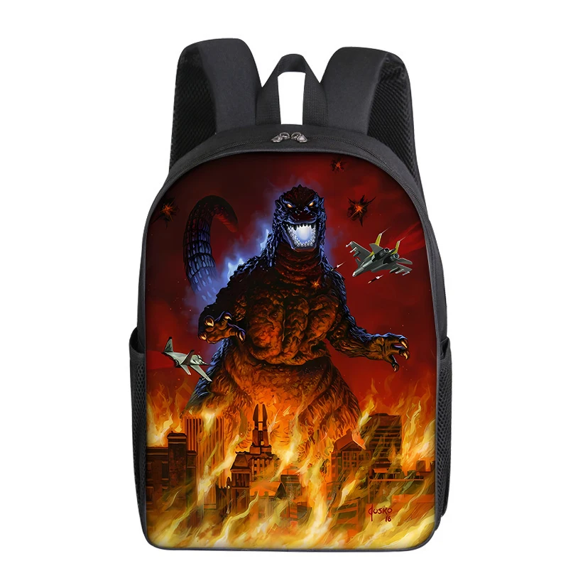 Godzilla zaino Cool zaino da 16 pollici per bambini borsa per forniture per studenti di grande capacità nuovo zaino per ragazzi primari regali per