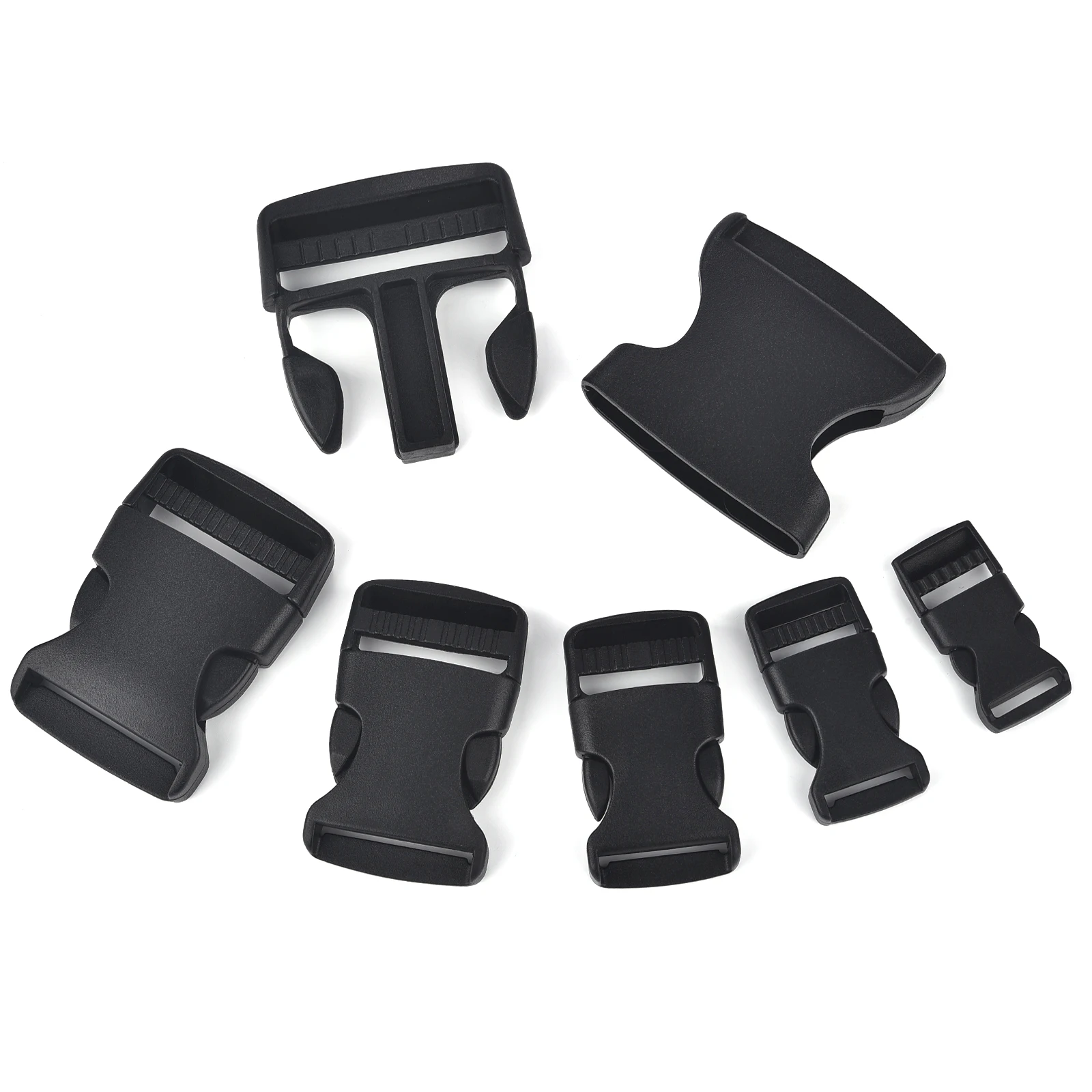 

5 шт. пластиковые боковые пряжки, застежки, зажимы, двойной регулируемый защитный двойной замок, пряжка, ремешок, ошейник для собак 15/20/25/32/38/51 мм