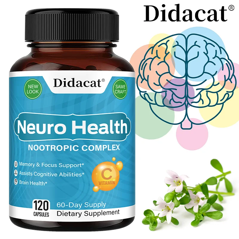 Vitamina C + E, magnesio - Promueve la salud cerebral, mejora la memoria, la concentración y la cognición, aumenta la energía nerviosa - 120 cápsulas
