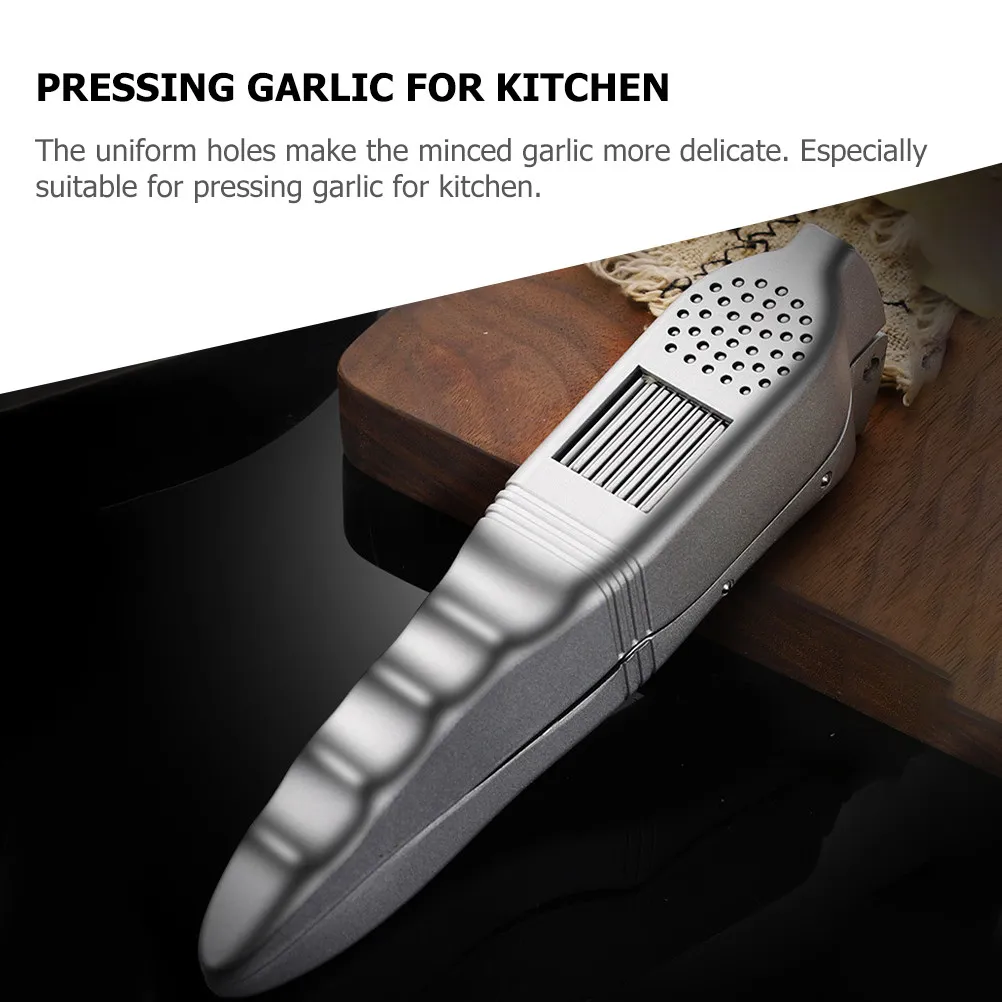 Premium Aluminum Alloy Garlic Press Manual Crusher Double Lever Design for Easy Garlic Mincing Puree Making Multipurpose Kitchen