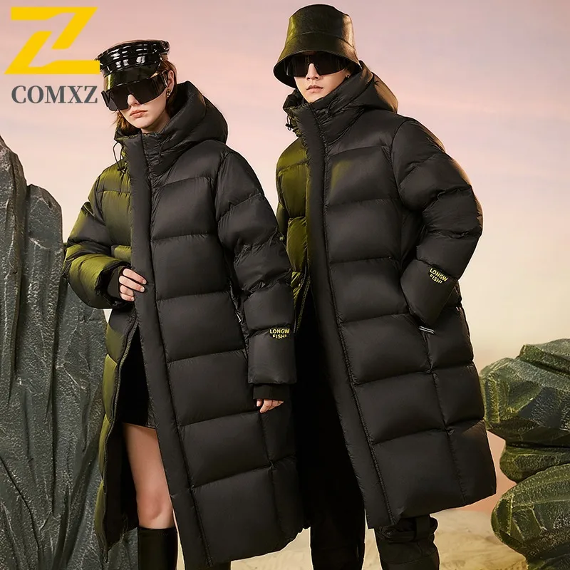 COMXZ Men Parker Coat Minimalist Fashion Casual Ski Street Warm Thickened Travel Padded Jacket Windproof Snow Winter Jackets