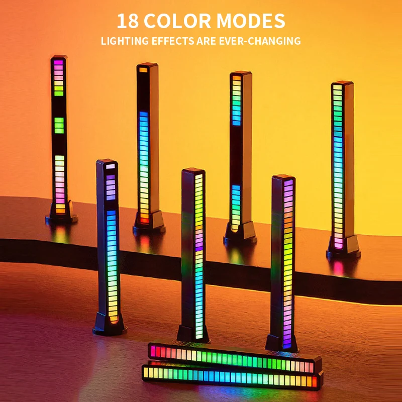 RGB Sound Control LED Strip Light Music Colorful Pickup Lamp Voice Activated Rhythm Ambient Lights for Bar Car Family Party