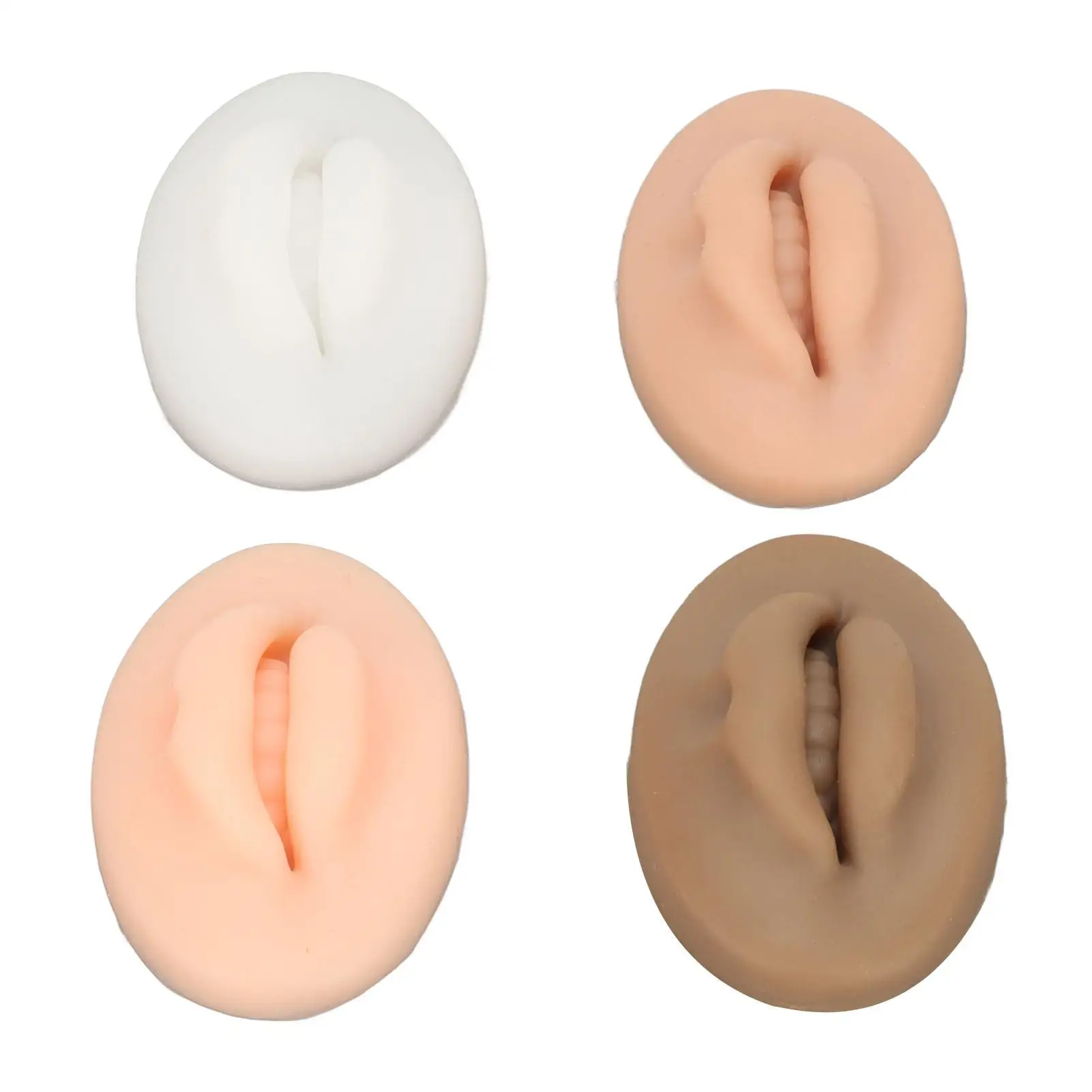 Realistic Silicone Lip Model for Tattoo Practice - Compact & Easy to Color - Dark Black Translucent