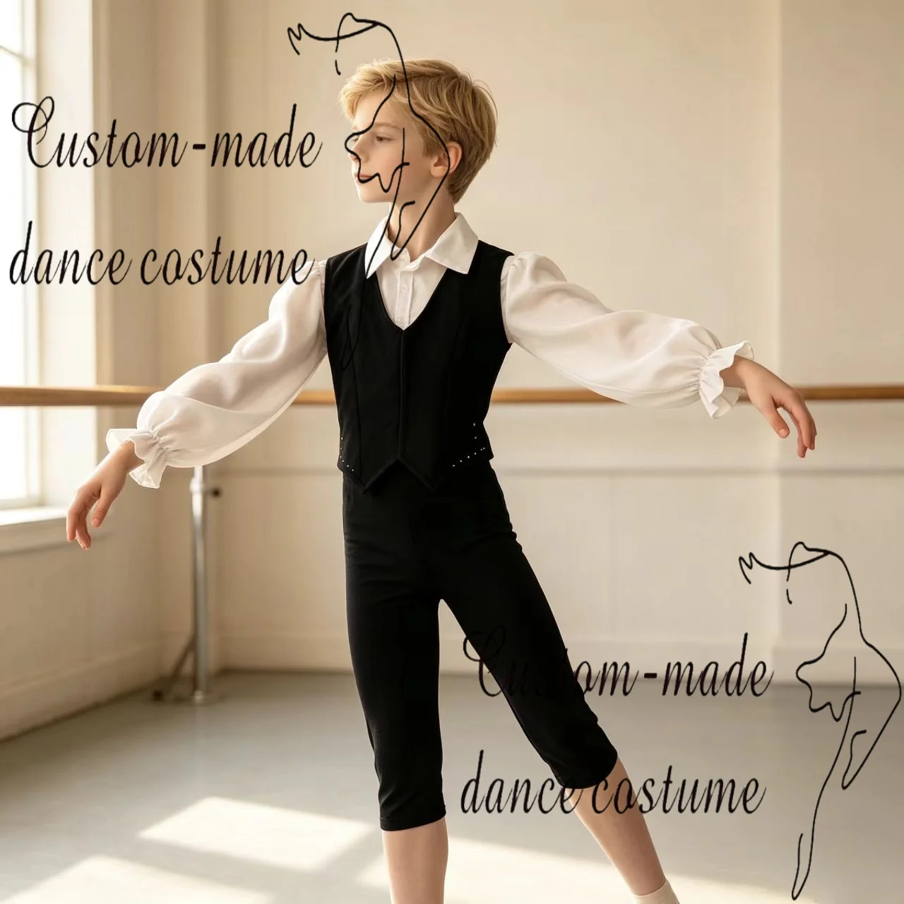 New men's ballet clothing high-end private custom adult children performance competition clothing