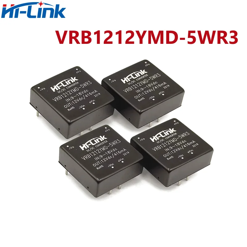 Hi-Link-VRB1205YMD-5WR3 de bajo consumo, 10 unidades/lote, DCDC, módulo de potencia aislado no regulado de 12V a 12V, 5W, SIP