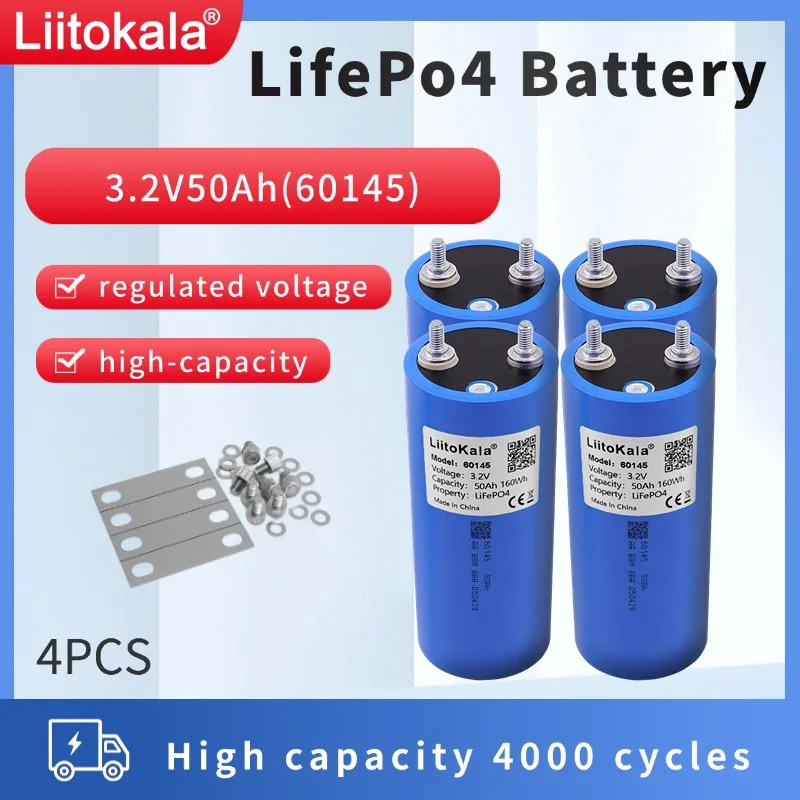 4 قطعة LiitoKala LifePo4 بطارية 3.2 فولت 50A 60145 3C عالية استنزاف DIY بها بنفسك 12 فولت 24 فولت الشمسية العاكس مركبة كهربية مدرب عربة جولف