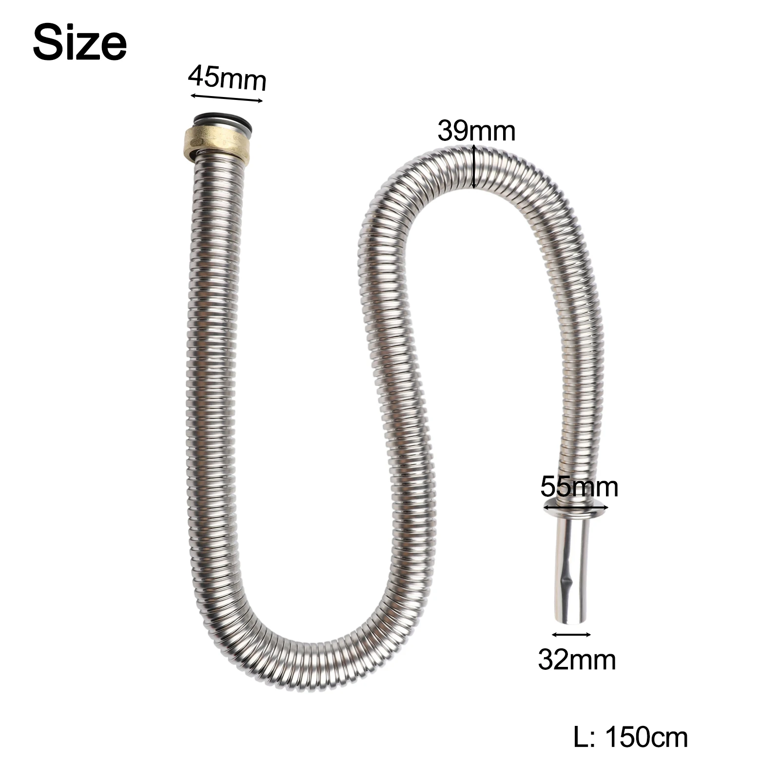 304 Stainless Steel Drain Hose 304 Stainless Steel Flexible Drain Pipe Deform Resistant Easy To Bend High Temperature Resistant