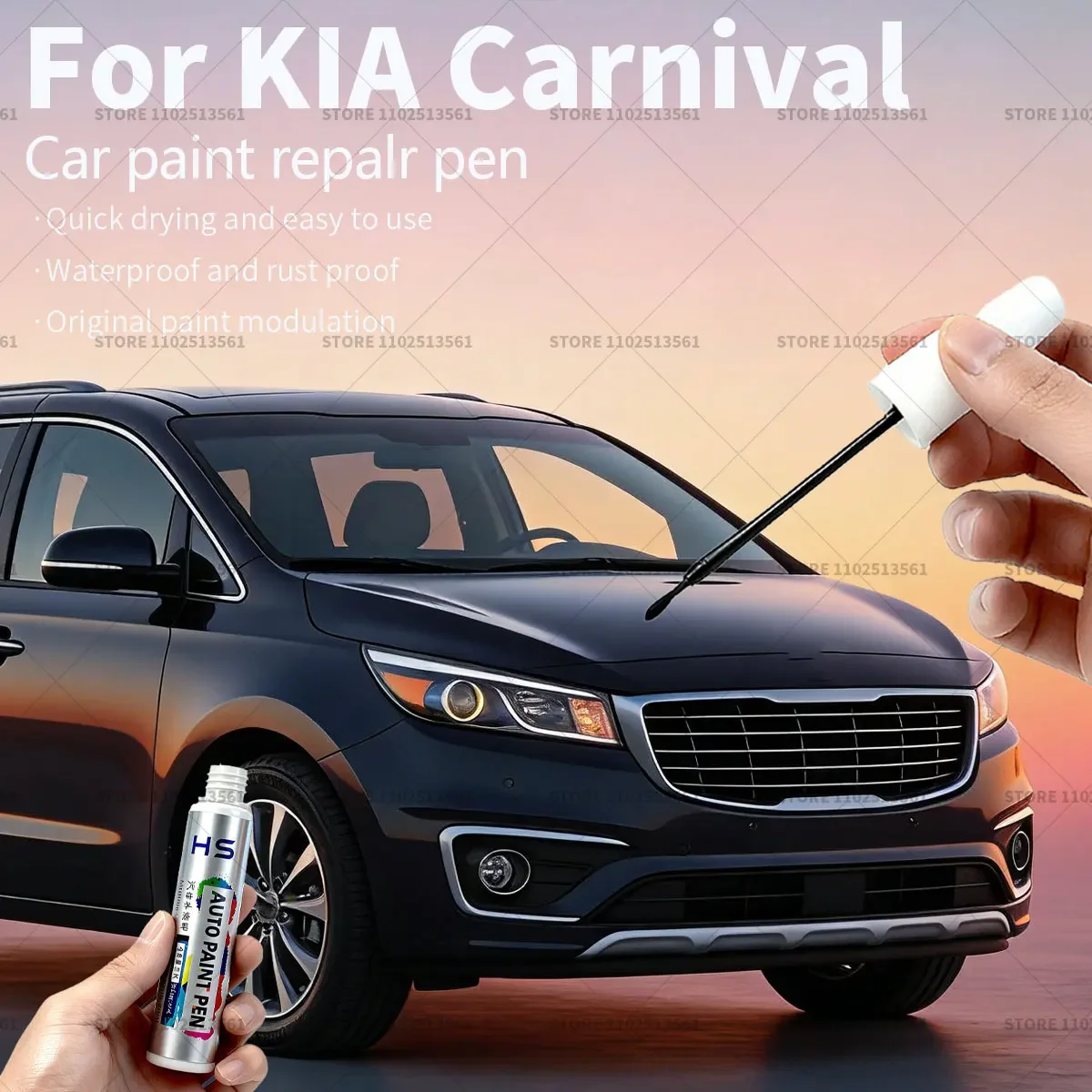 Pluma reparadora de pintura de coche, accesorios de reparación de arañazos, Aurora, negro, Astra, azul, cerámica, plata, perla blanca, plata para KIA Carnival