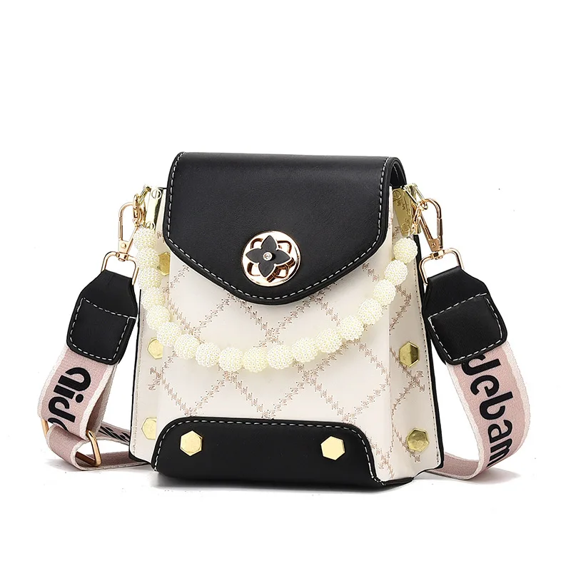 Bolso de hombro para mujer, bolsa de teléfono móvil, bolso cruzado, bolso de cubo portátil de PU, bolsos de mensajero para mujer