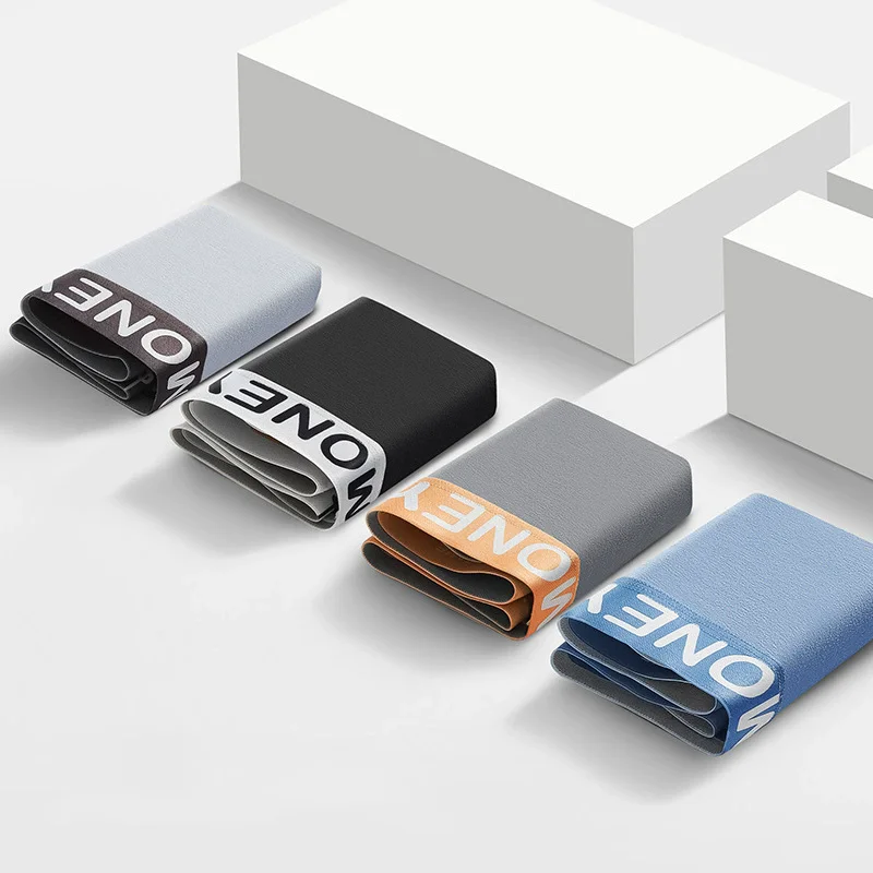 

Комплект из 4 предметов: хлопковые однотонные мужские шорты-боксеры, эластичный пояс с надписью, мужское нижнее белье, удобное повседневное нижнее белье