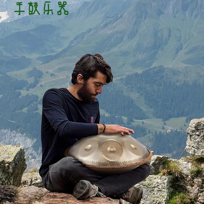 Silver Steel Tongue handpan Drum Music Percussion Instrument, Yoga, Meditation, Birthday gift, 432Hz,12,10,9 notes, 22 In