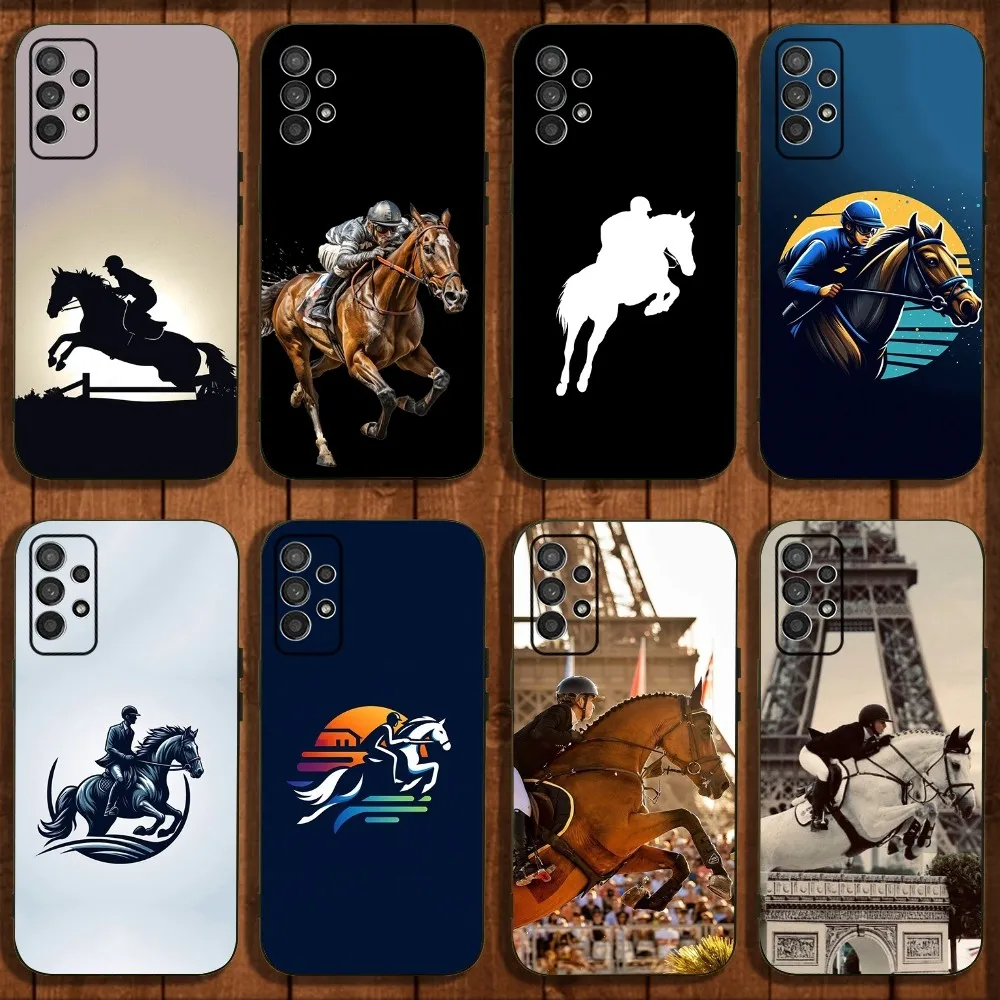 Equestrian Competition Phone Case For Samsung Galaxy A13,A21s,A22,A31,A32,A52,A53,A71,A80,A91 Soft Black Cover