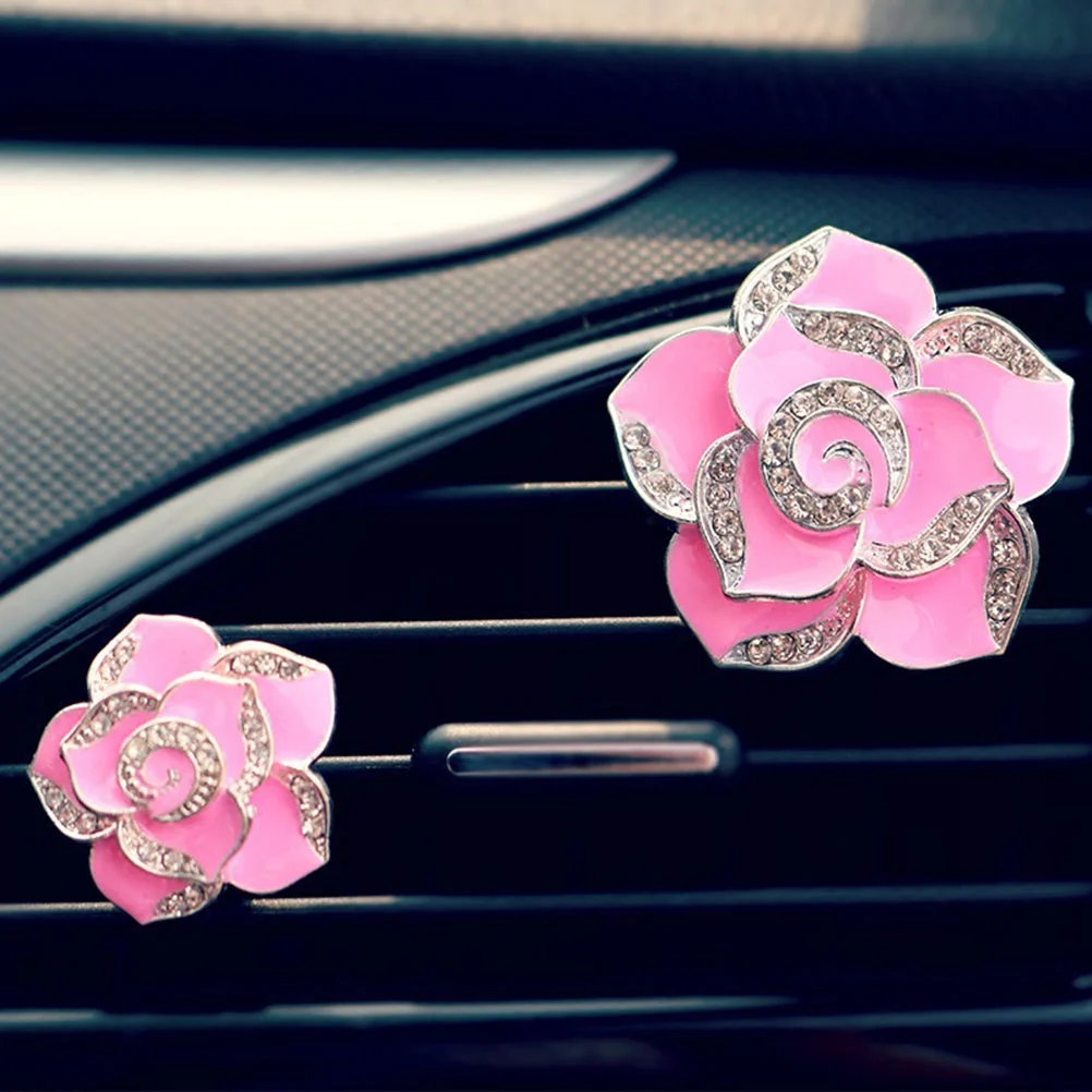 

Air Conditioner Car Decor Rhinestone Freshener for Interior Flower Vent Decorations