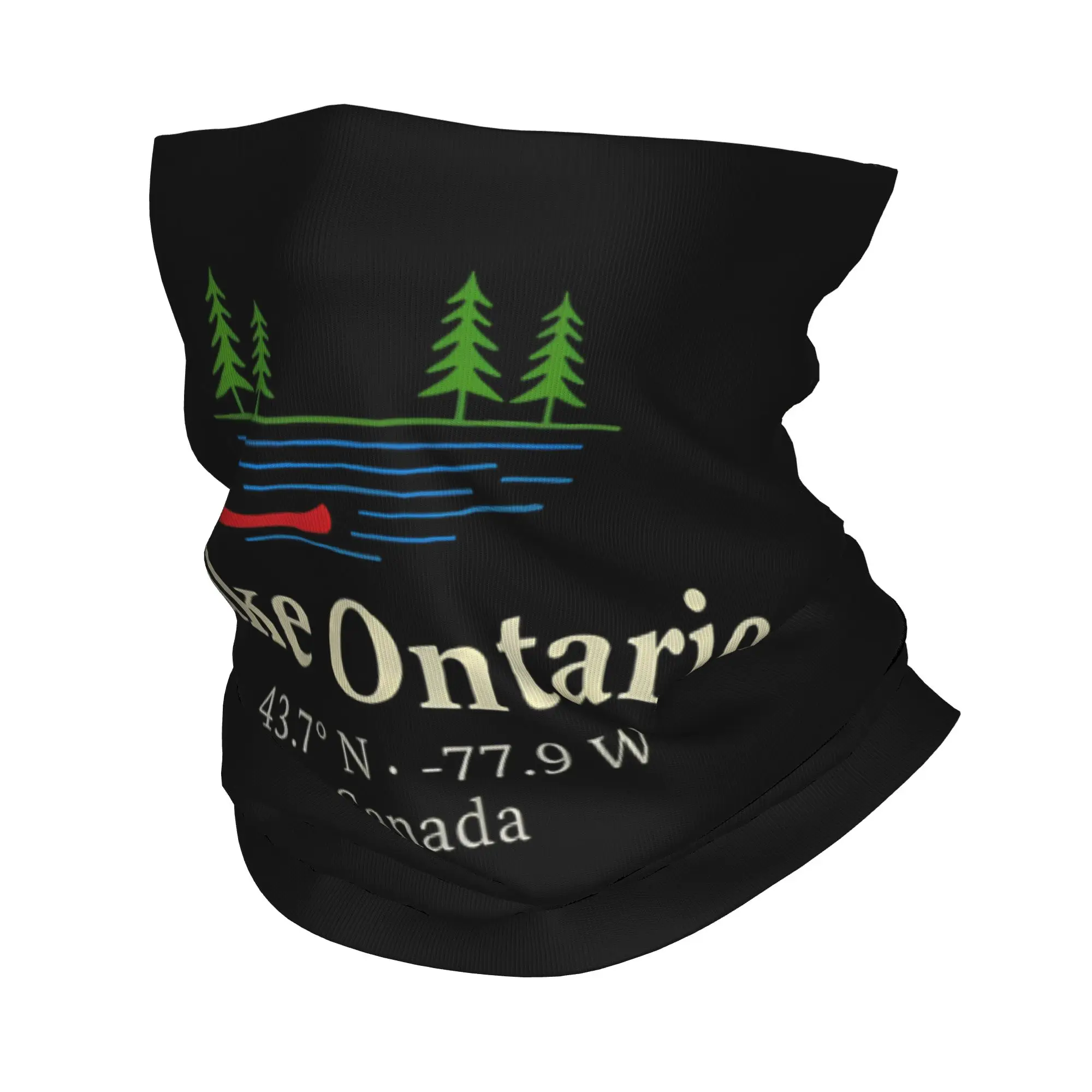 Vintage Outdoors Great Lakes Lake Ontario Bandana Neck Cover Balaclavas Wrap Scarf Printed Souvenir Headwear Hiking Unisex Adult