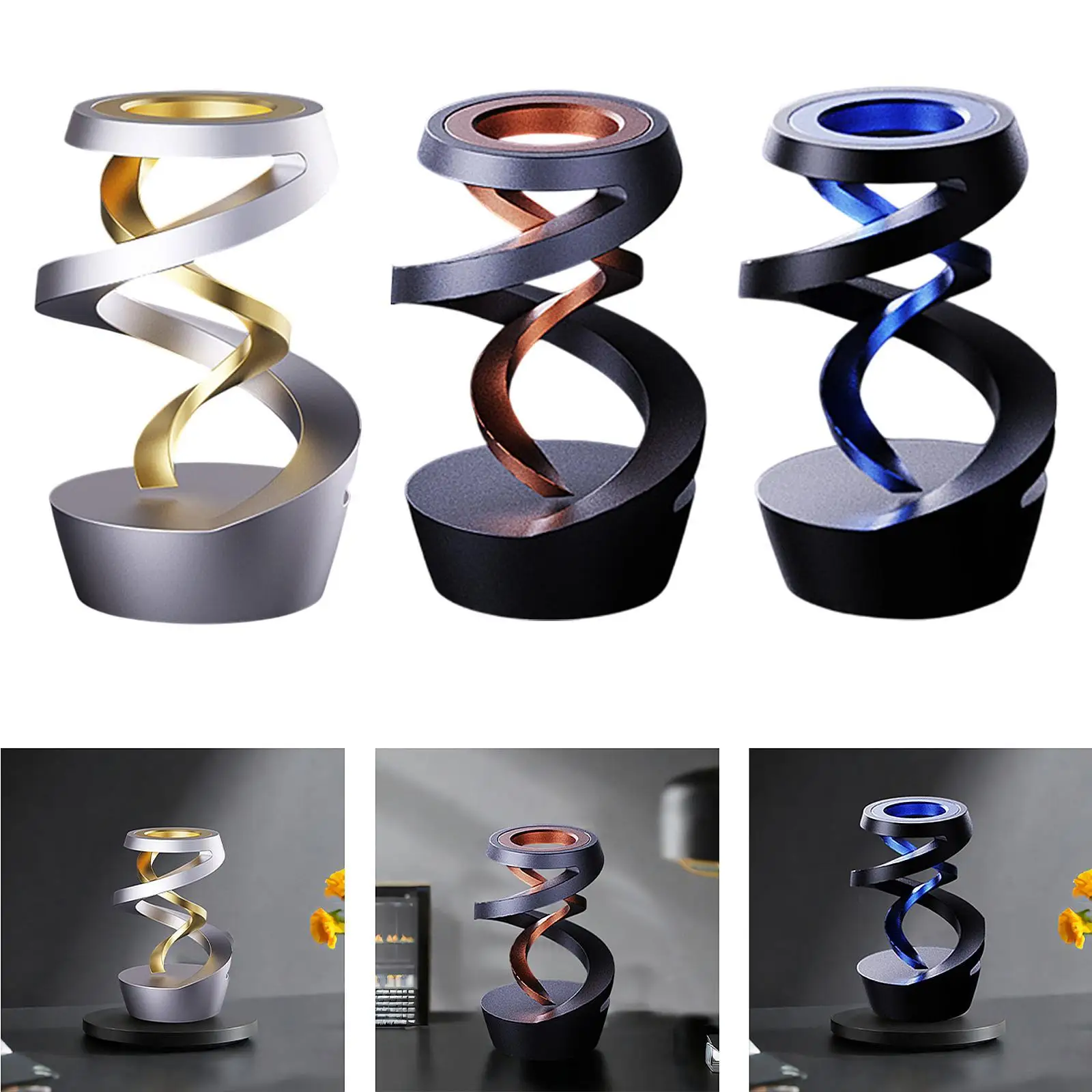 Desktop Rotating Gyroscope Aluminum Alloy Kinetic Toy for Home Office Decor Calming Visual Ornament