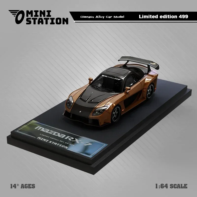 Mini Station 1:64 RX7 Veilside Metallic Brown/Black limited499 Diecast Model Car