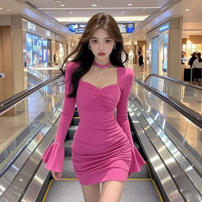 Korejepo French Temperament Dress Women Clothing 2024 New Autumn Clothing High End Light Luxury Niche Design Waist Vestido